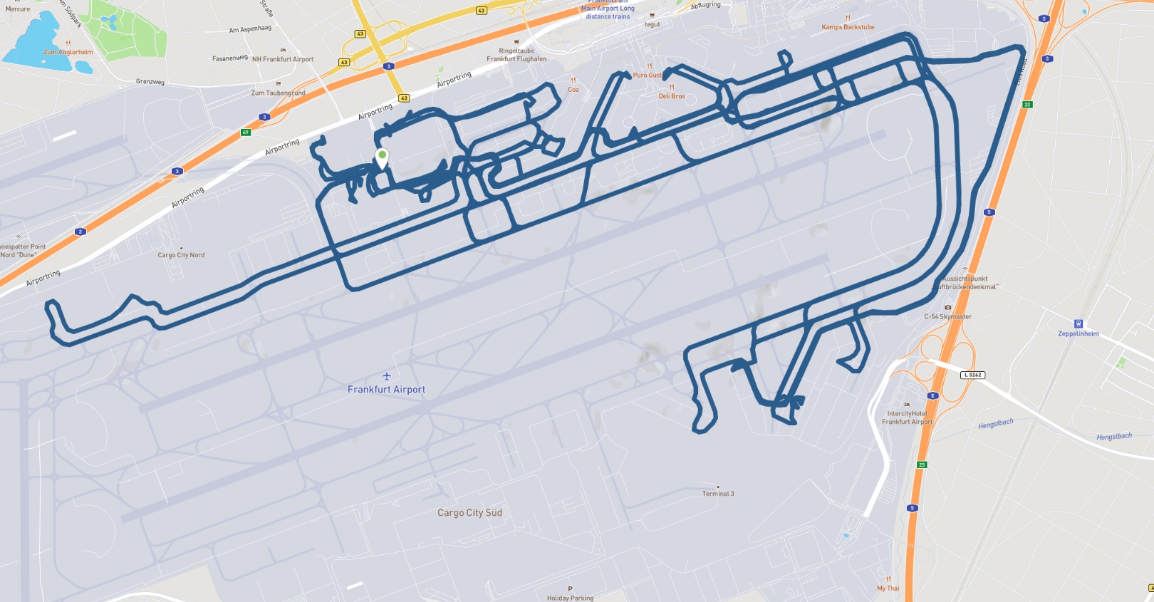 Welche Strecke hat das Fahrzeug zurückgelegt, und wo befindet es sich gerade?